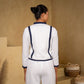 Navy Detailed Linen Jacket