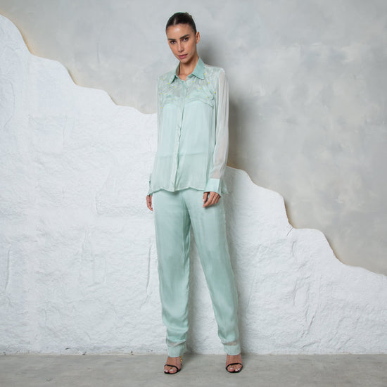 Whisper Bloom Shirt- Mint Mist