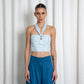 Pastel Blue Halter Crop Top