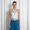 Pastel Blue Halter Crop Top