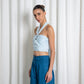 Pastel Blue Halter Crop Top