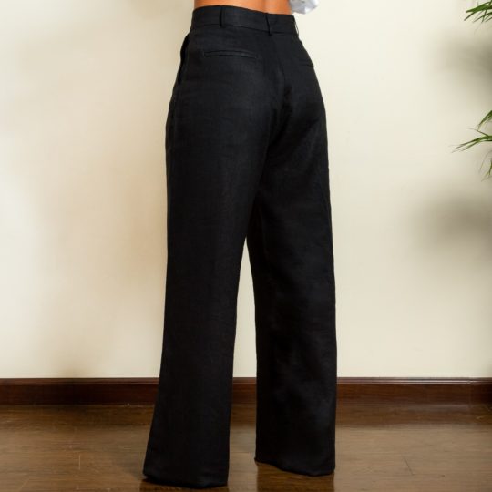 LINEN TROUSERS Black