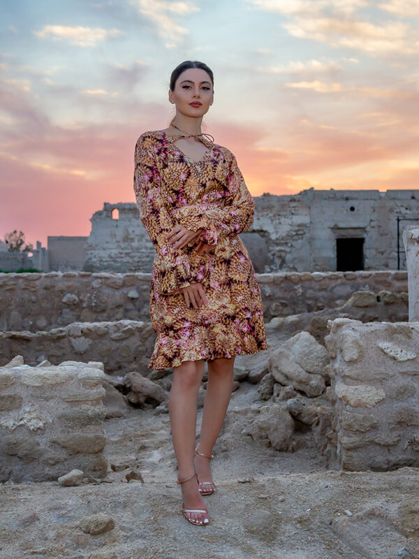 Cacti cinched waist dress